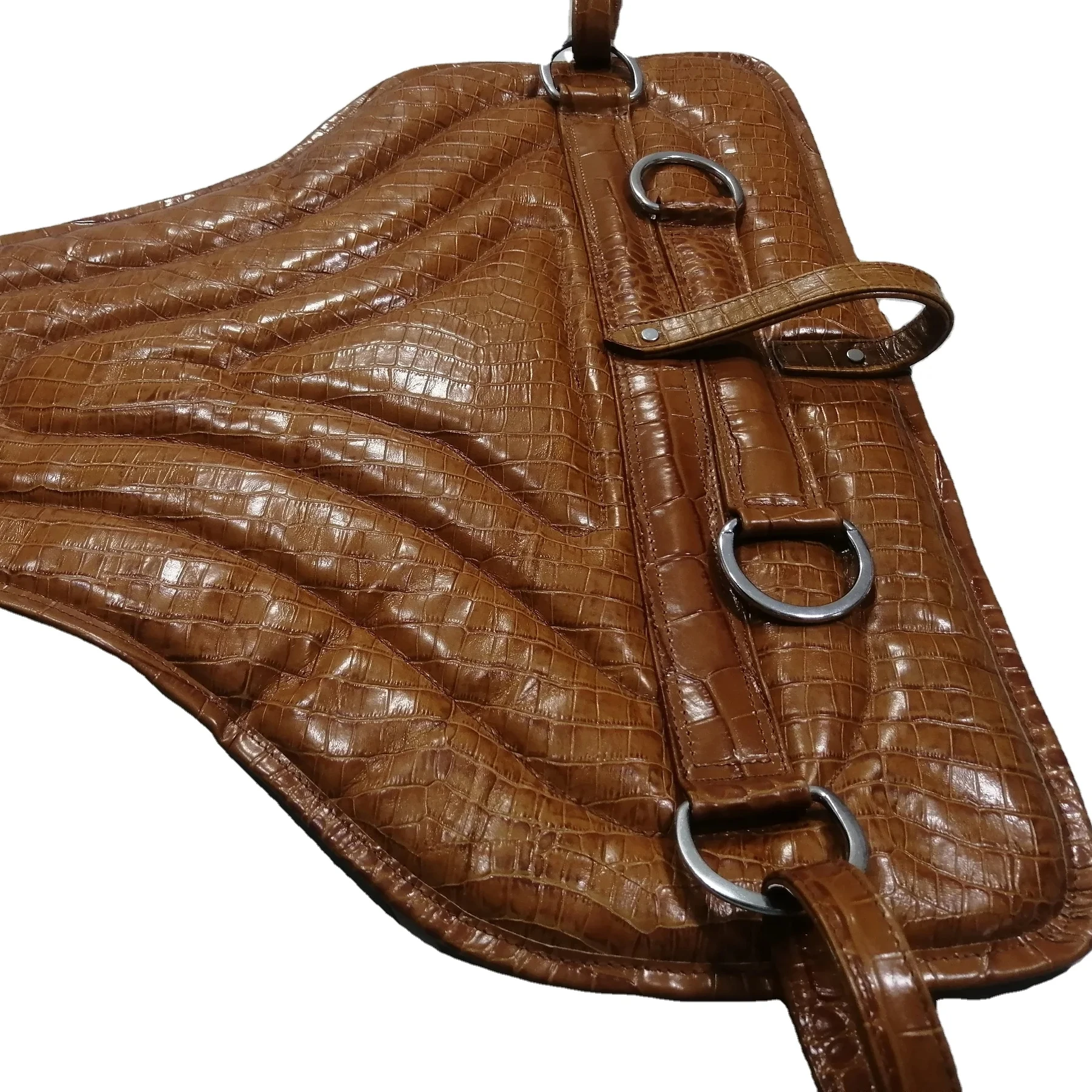 Crocodile Print Leather Bareback Pad High Quality Leather Horse Saddle Pads Assorted Colors All Sizes