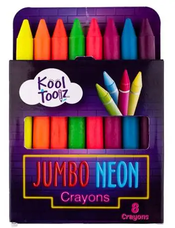 Jumbo neyon color Colors Triangular Crayons Set Safe Non-toxic Triangular Coloring Pencil for Students Kids Children