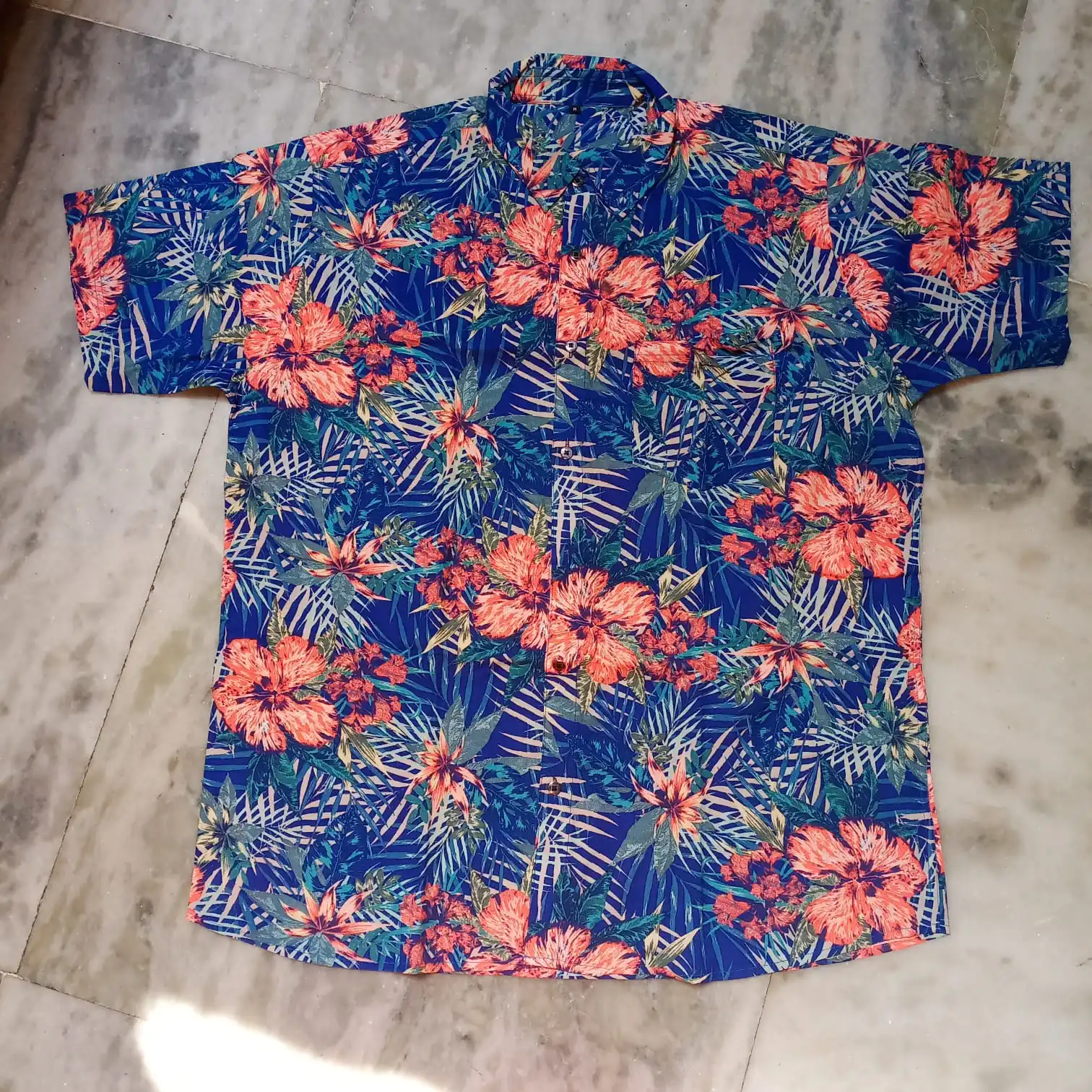 Polyester Shirts Best Selling Cheap OEM Short Sleeve with Print Men CASUAL Winter Cotton Floral Chinese Fashionable Customized