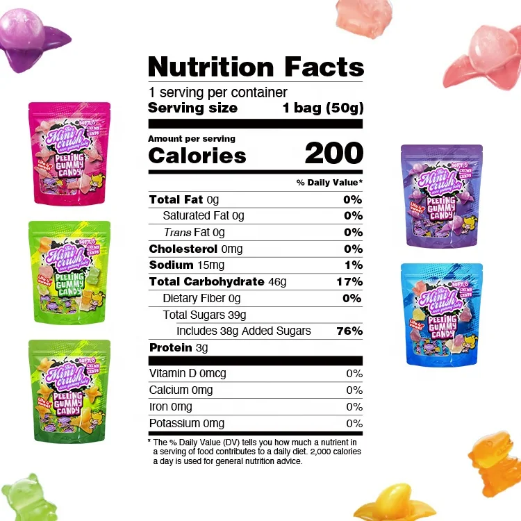 Wholesale Peach Fruit Flavour Sweet Jelly Gummy Peelable Candy