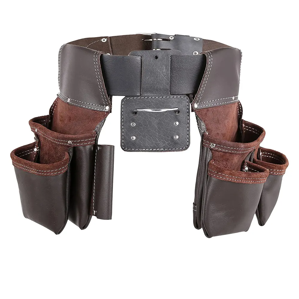 100% High Quality Custom Sizes Heavy Duty Leather Tool Kit Belt Made in Pakistan for Gardening & Electrician Tool Bag