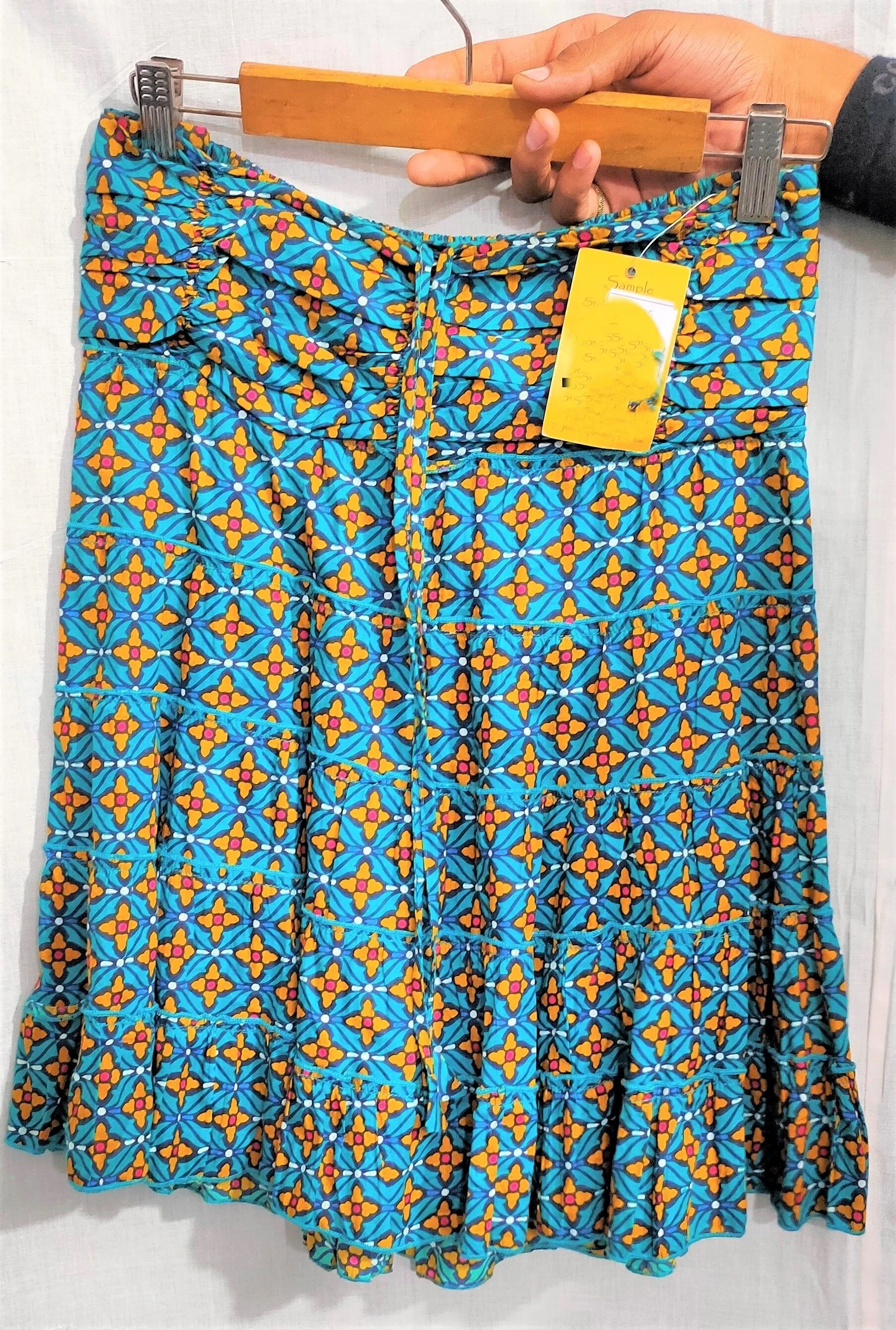 Women Long Flare Cotton Skirts Plus Size High Waist Slim Skirts with Frill Casual and Comfortable Fabrics