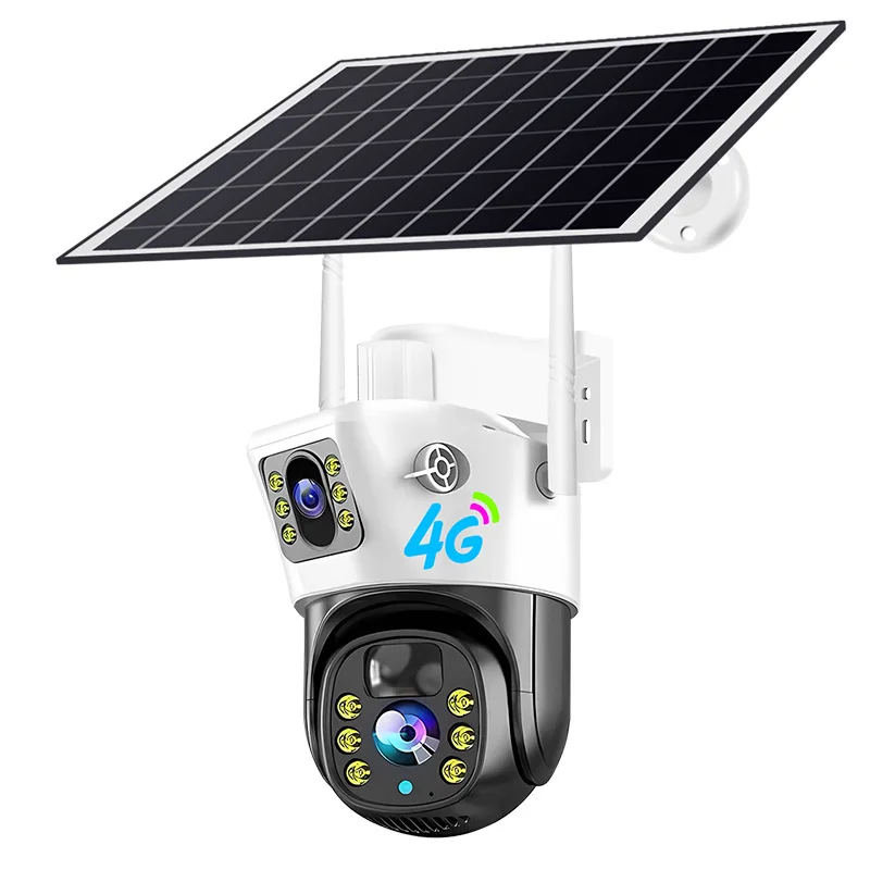 4G solar 360 degree camera home mobile phone remote monitor outdoor no dead angle high definition night vision