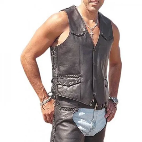 new men fashioned buffalo hide leather vest adult customized vests vintage brown leather vests leather jackets
