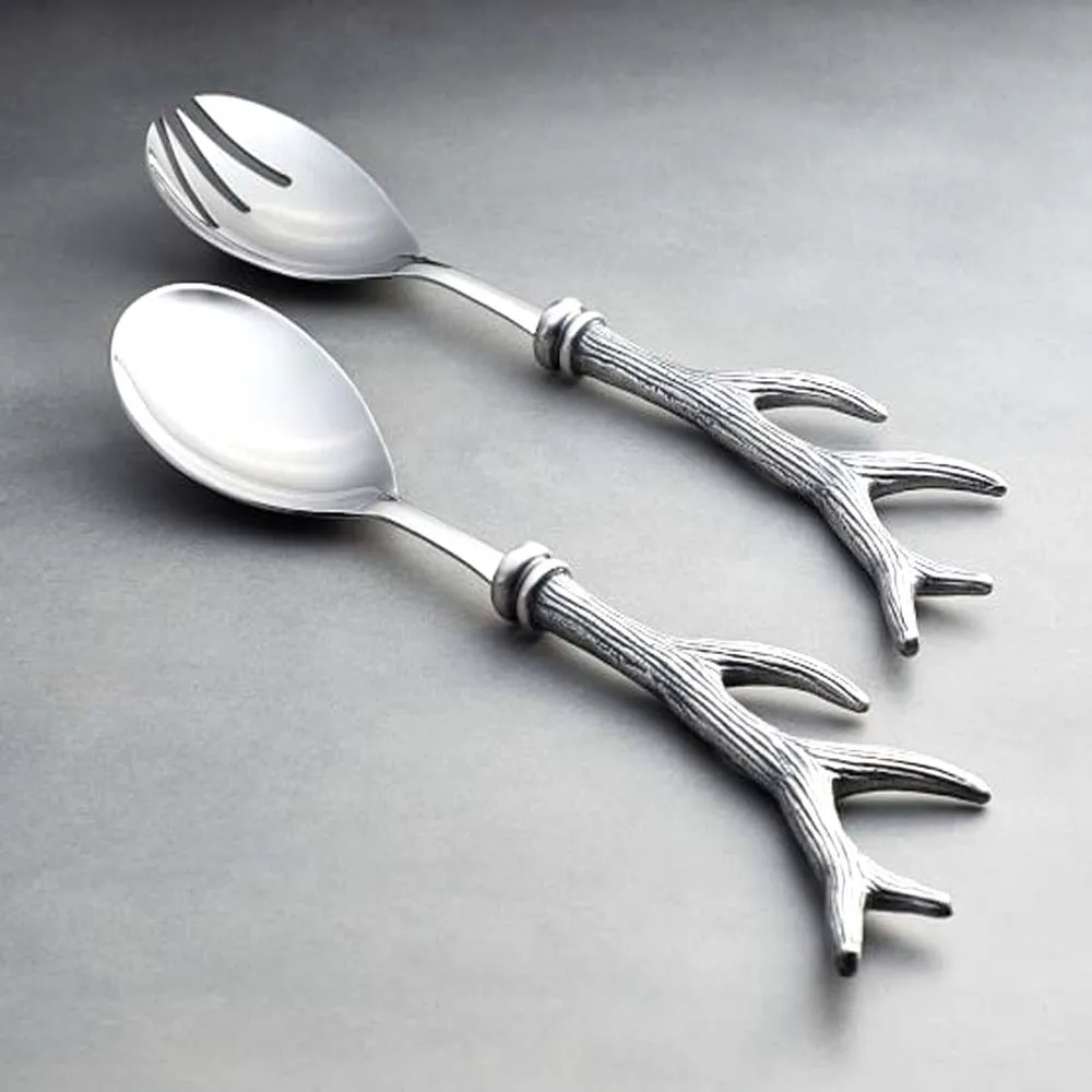 Stem with Leaf Handle Serving Spoons Ceramic Handle Rose Stainless Steel Dessert Cutlery Salad Coffee Spoon