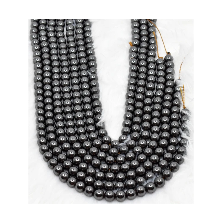 Competitive Price Best Quality Natural Pure Gemstone Loose Beads Hematite AAA 8mm Round Beads