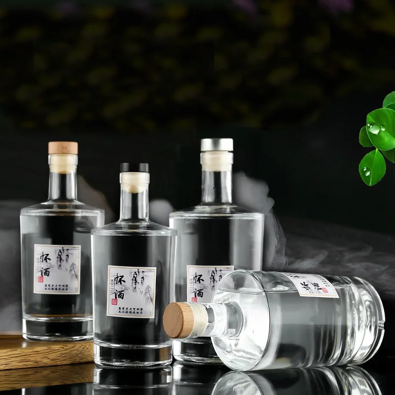 Free Sample Vodka Glass Wine Bottle 750 ml Whiskey Empty Liquor 500ml 100ml 375ml champagne Ice