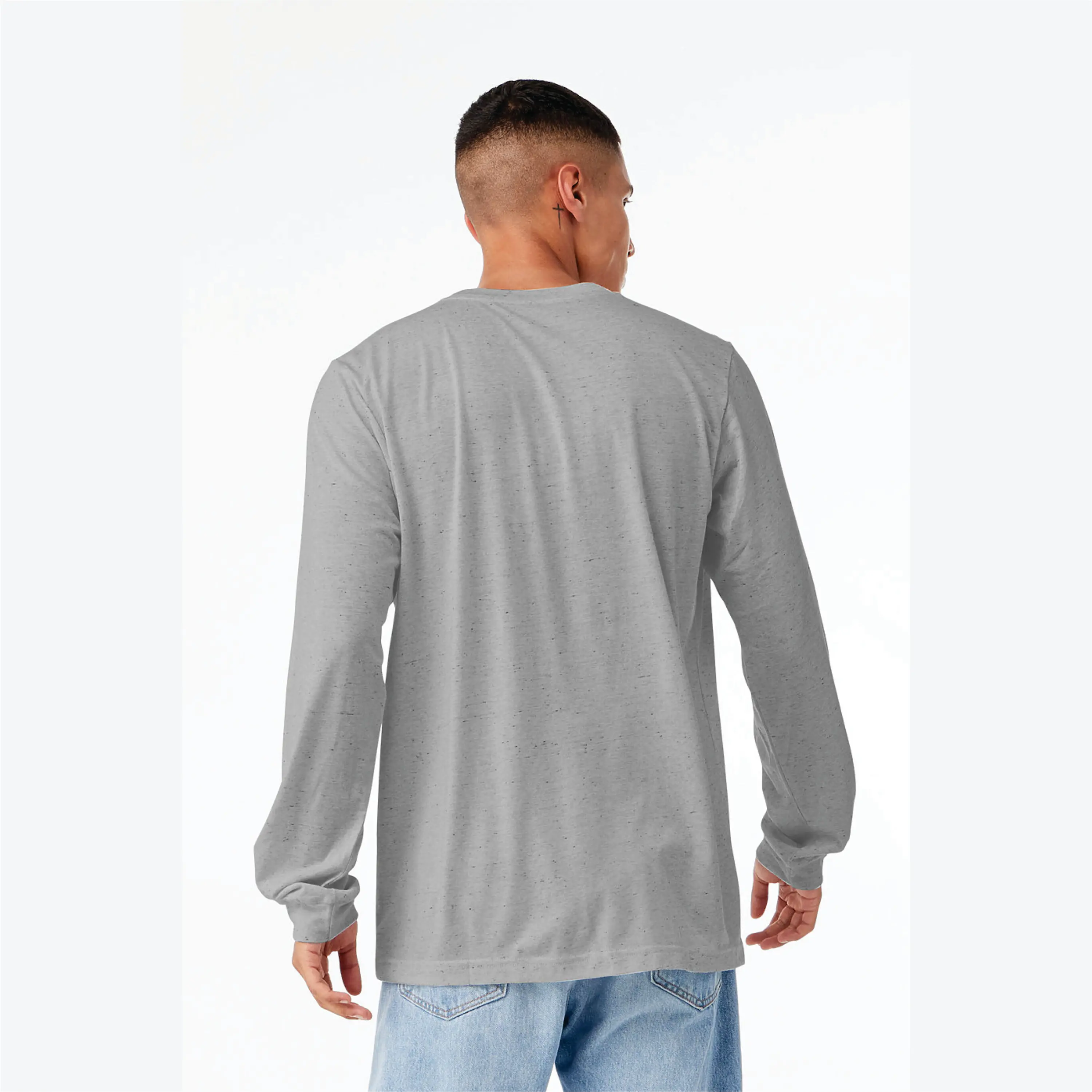 52% Airlume Combed and Ring Spun Cotton 48% Poly 32 Single 4.2 oz Athelatic Unisex Heather CVC Long Sleeve T-Shirt