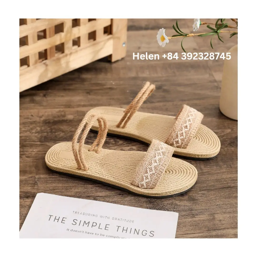 NATURAL MATERIAL HIGH ECO FRIENDLY SEAGRASS SLIPPER LOW SALE CUSTOMIZED SIZE AND VARIOUS TYPES OF SEAGRASS FLIP FLOP