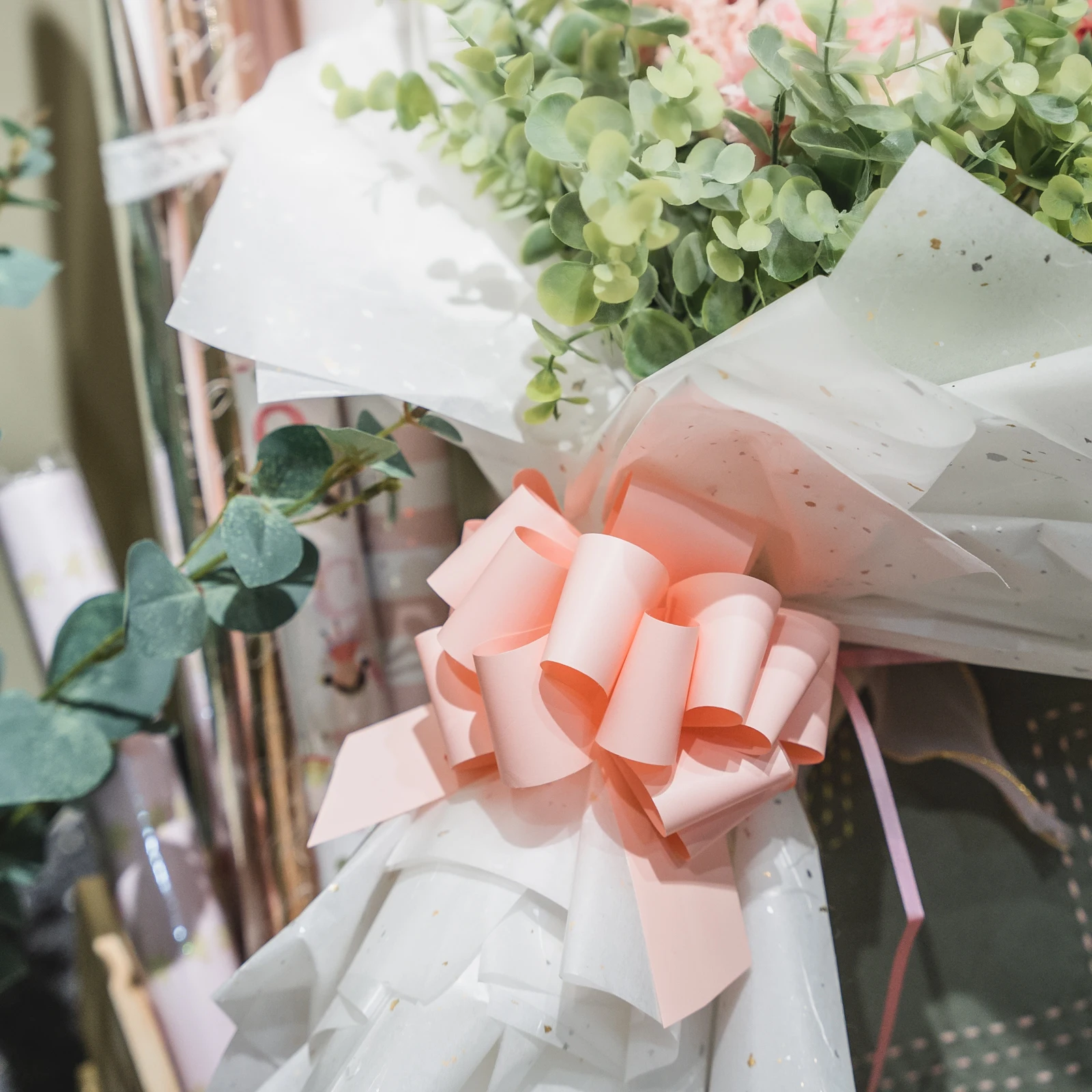 Cheap flower wrapping pp pull ribbon bows wedding car decoration pull bow holiday party Pull String Bow