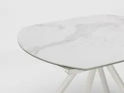 Sintered Stone Top Metal Legs Nordic Modern Extension Extendable Rectangular Dining Table