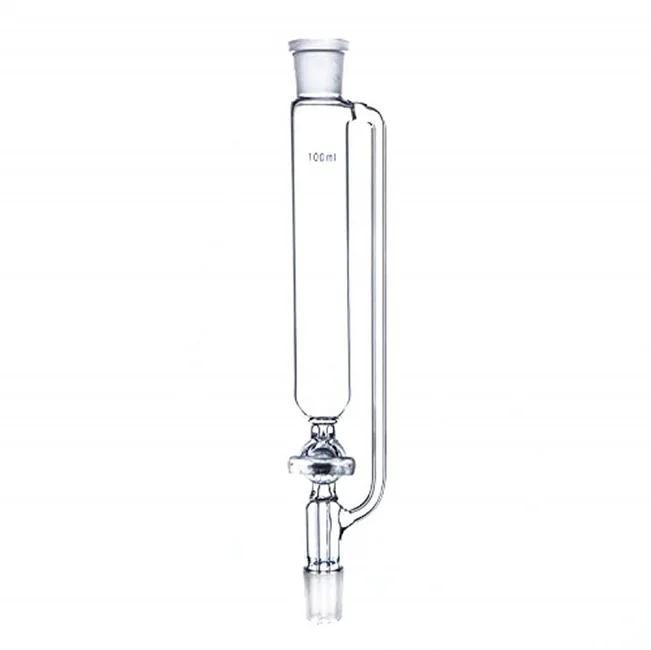 AARK Brand Borosilicate Glass Dropping Funnel Cylindrical Graduated with I/C Polypropylene Stopper for Experimental Use