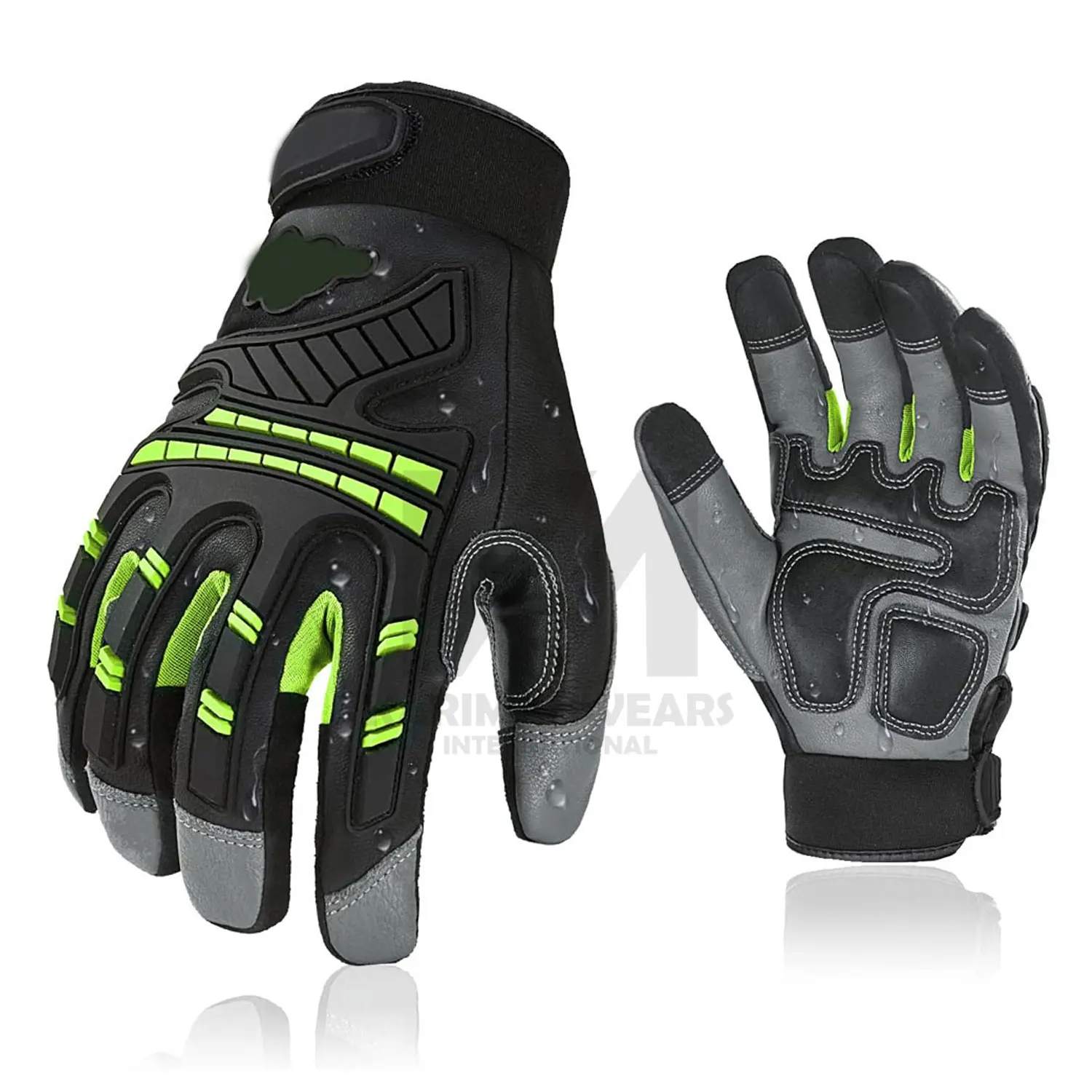 High Dexterity Water Repellent Goat Leather Heavy Duty Mechanic Glove Rigger Glove Anti Vibration Anti Abrasion