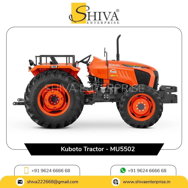 50HP-55HP Rated Power 4 Cylinder Liquid Cooled Engine 2434cc Kubota Farming Tractor MU5502 at Reliable Market Price