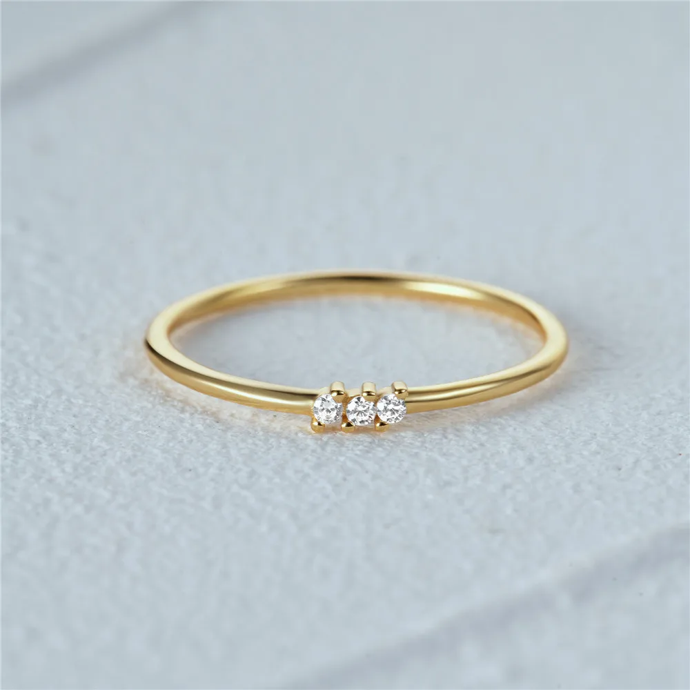 Fashion Classic Versatile Rings Custom Competitive Set Diamond Ring Silver Ring Beautiful  Golden 925 Silver