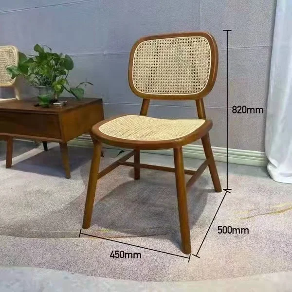 Wholesale Luxury Solid Wooden Rattan Home Dining Restaurant Hotel Cafe Coffee Shop Chair