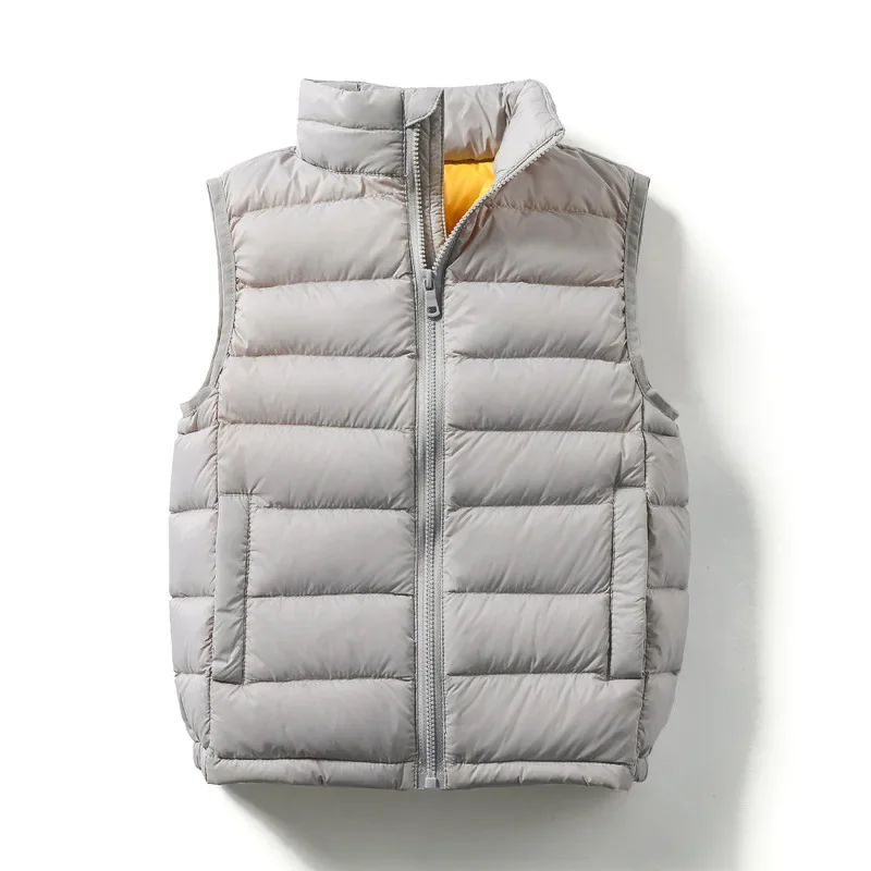 Children Puffer Sleeveless Vest Autumn Ultra Light Jackets for Boys Sleeveless Waistcoats Kids Fluffy Warm Liner Girls Coat