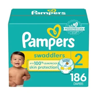 Genuine Quality Pampersing Swaddlers Diapers - Size 2, 186 Count Disposable Baby Diapers from Top Seller