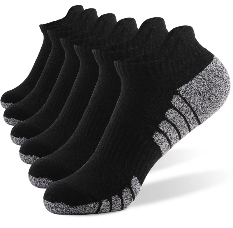 Embroidered Running Sport Padded Compression Ankle Custom Logo Socks