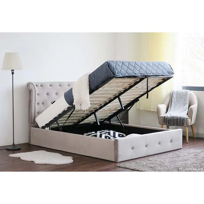 Wholesale Bulk Buy Modern Design Ottoman Wilson Gas Lift Up Storage Bed Frame Beds and Storage Supplier From Malaysia