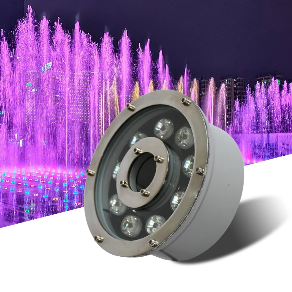 Color Changing Pool Pool Waterproof Ip68 Stainless Steel Nozzle Underwater Lighting Ring Led Fountain Light in reasonable price