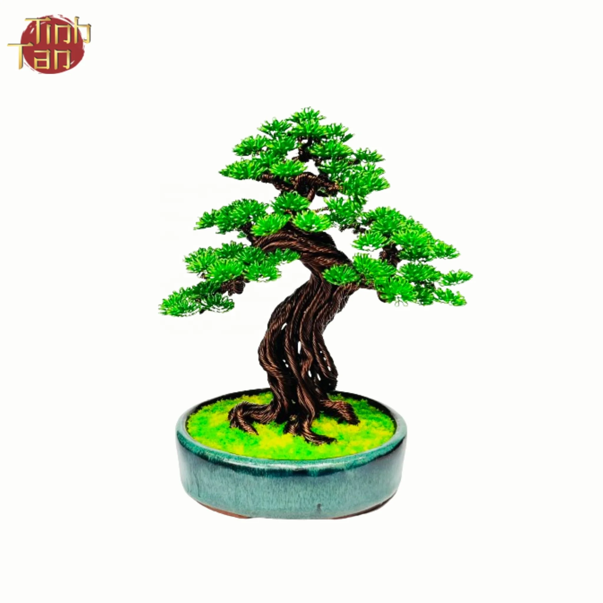 Неформальная Вертикальная скульптура бонсай водопад литая металлическая Медная для домашних искусственных комнатных растений