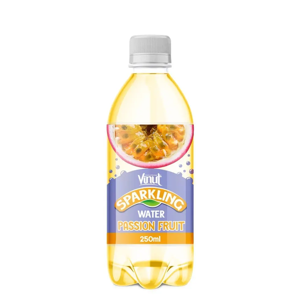 250ml bottle VINUT Sparkling with Passion Fruit Flavor Pet Bottle 250ml OEM Manufacturer From Vietnam
