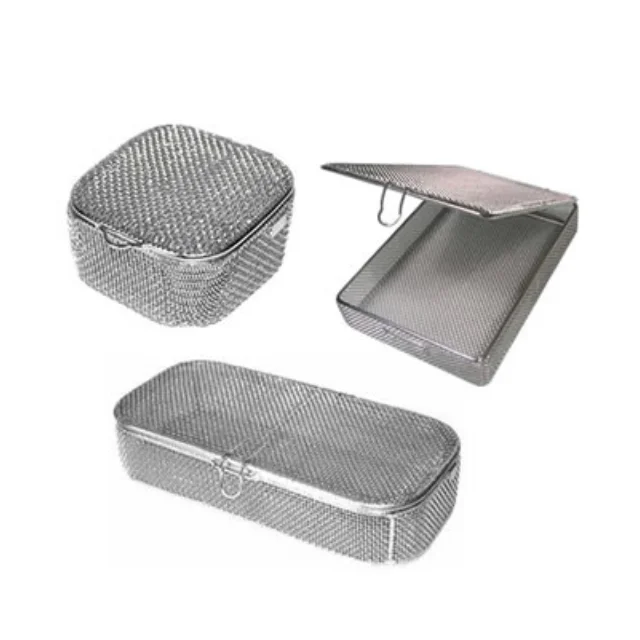 Medical Manufacturers Custom Stainless Steel Metal Wire Mesh Cleaning Sterilization Basket Food Storage Transportation Baskets