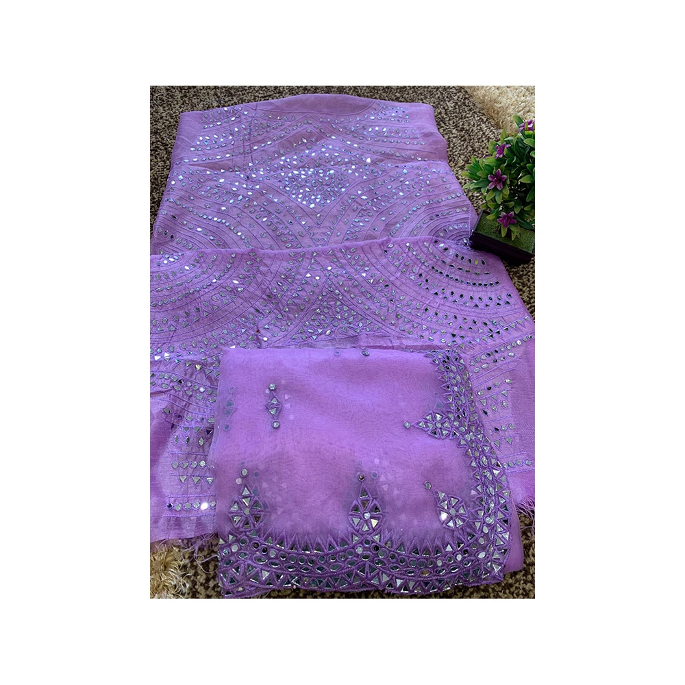 Trending Collection Pallu Saree Embroidery Multy Work With Blouse Banglori Silk With Front & Back both Side Work With Sleeves