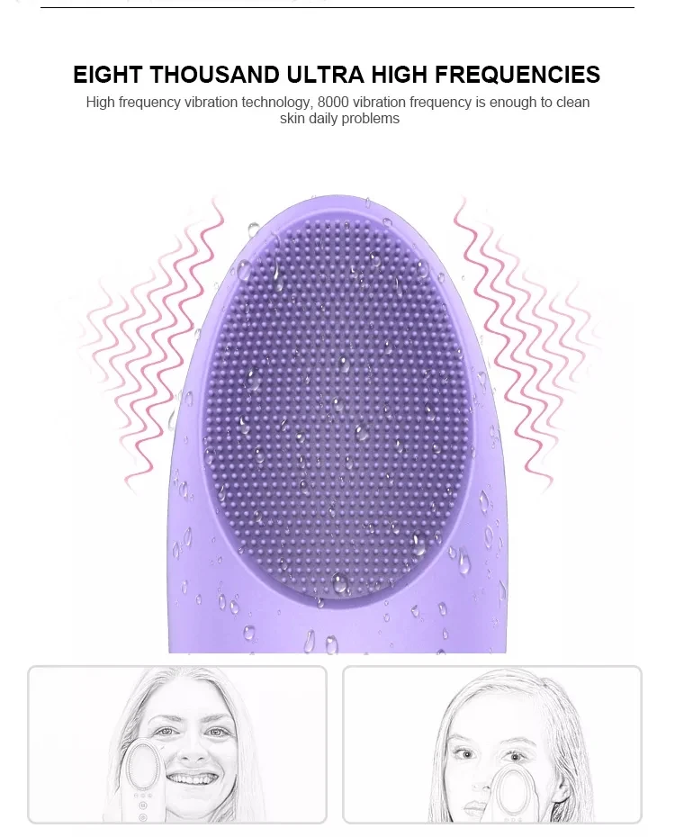 Electric sonic facial cleansing brush Face Cleanser Spa Ultrasonic  Facial Cleansing Brush For Deep Skin Cleaning