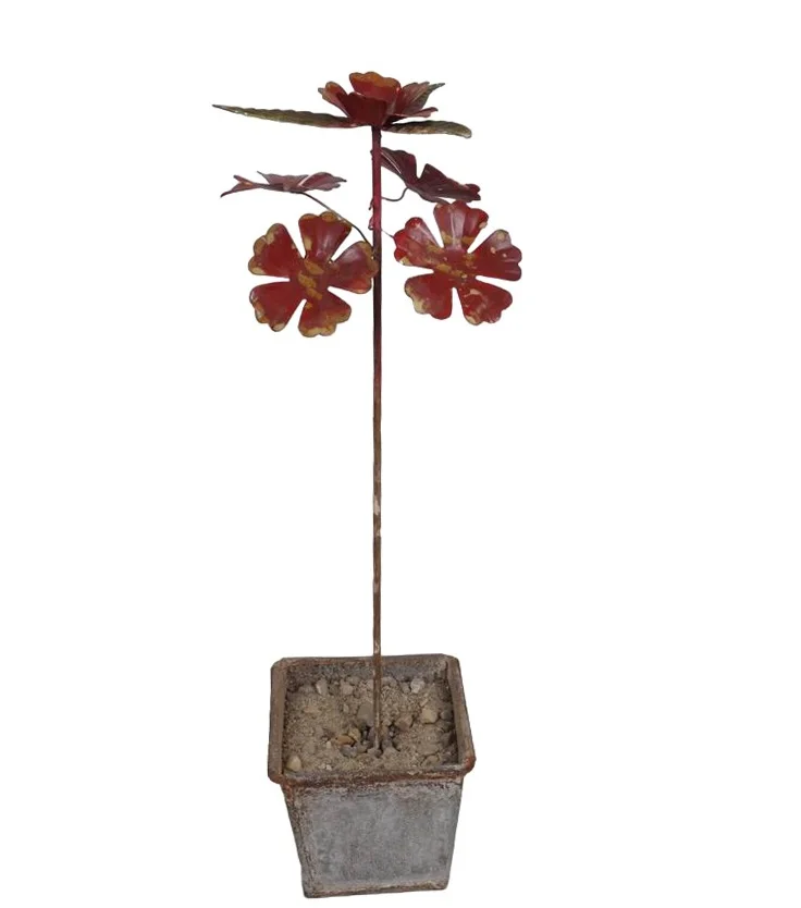 GARDEN METAL FLOWER STICK PLANT SUPPORTS OUTDOOR LAWN ORNAMENT DECORATIONS METAL FLOWER SHAPE ART STICKS