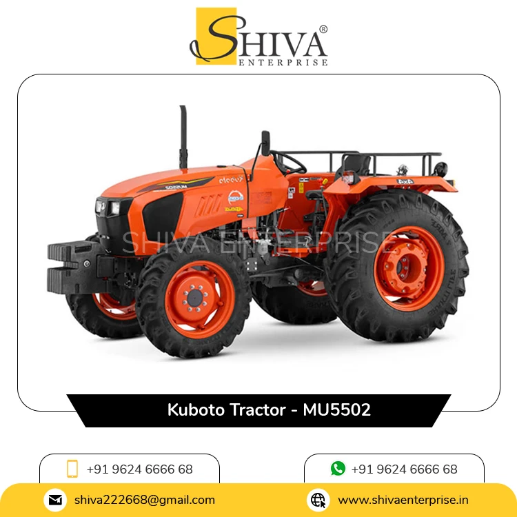 50HP-55HP Rated Power 4 Cylinder Liquid Cooled Engine 2434cc Kubota Farming Tractor MU5502 at Reliable Market Price