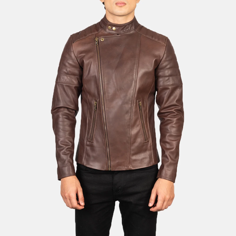 High Quality Fashion Men Cow Sheepskin Genuine Leather Jacket Wholesale Price OEM Manufacturer
