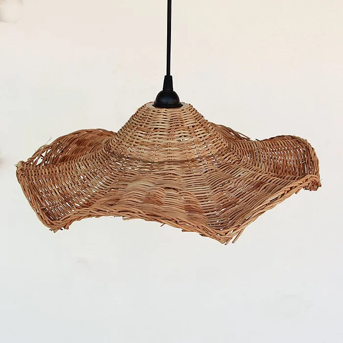 Handmade Modern LED Lampshade Cover Vietnam Eco-Friendly Natural Rattan Chandelier Bamboo Glass Lamp Pattern Light Application