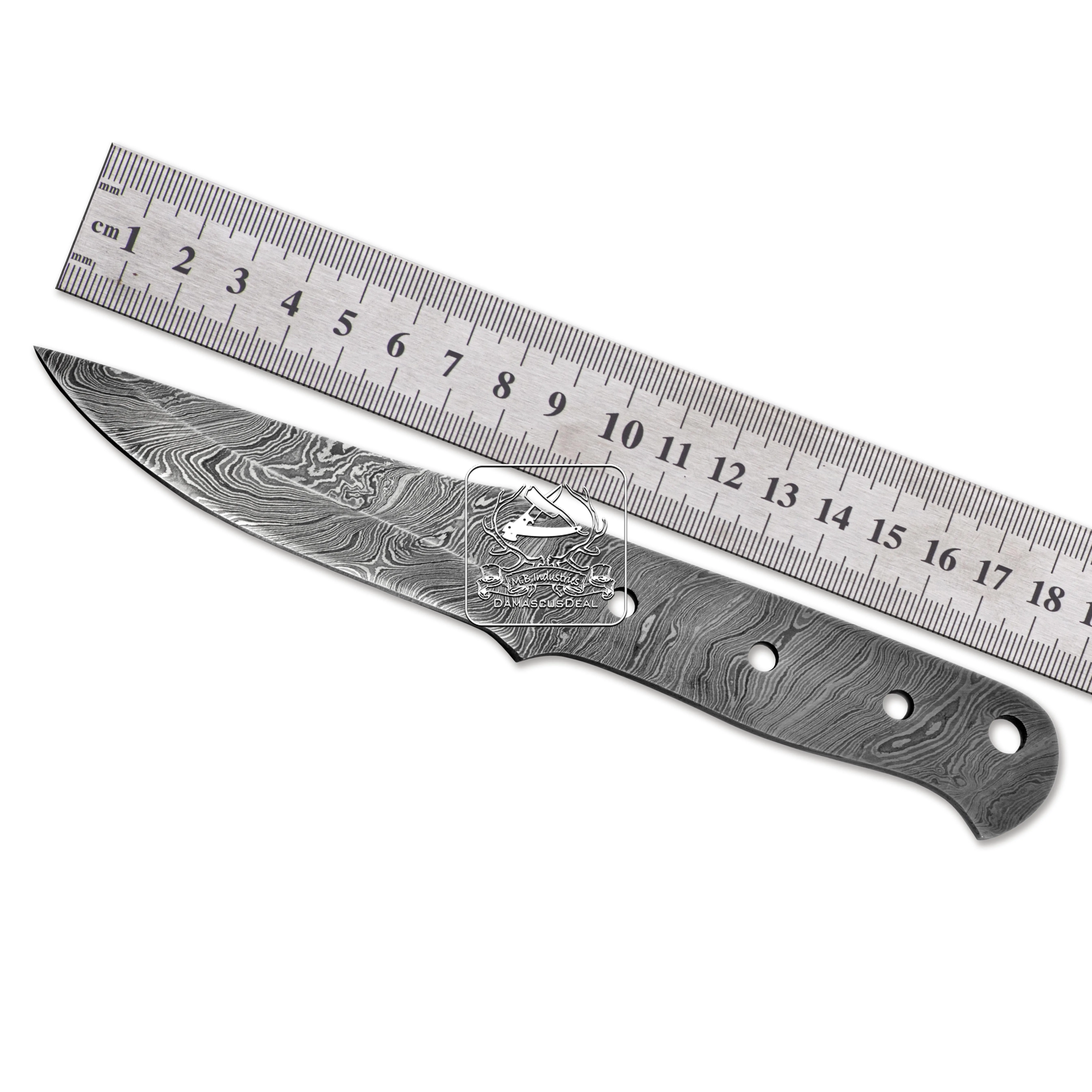 Damascus Steel Knife Blade Blanks DD-BB-1546 Handmade Wholesale Bushcraft Hunting Knife 192 Layers Twist Ladder Raindrop