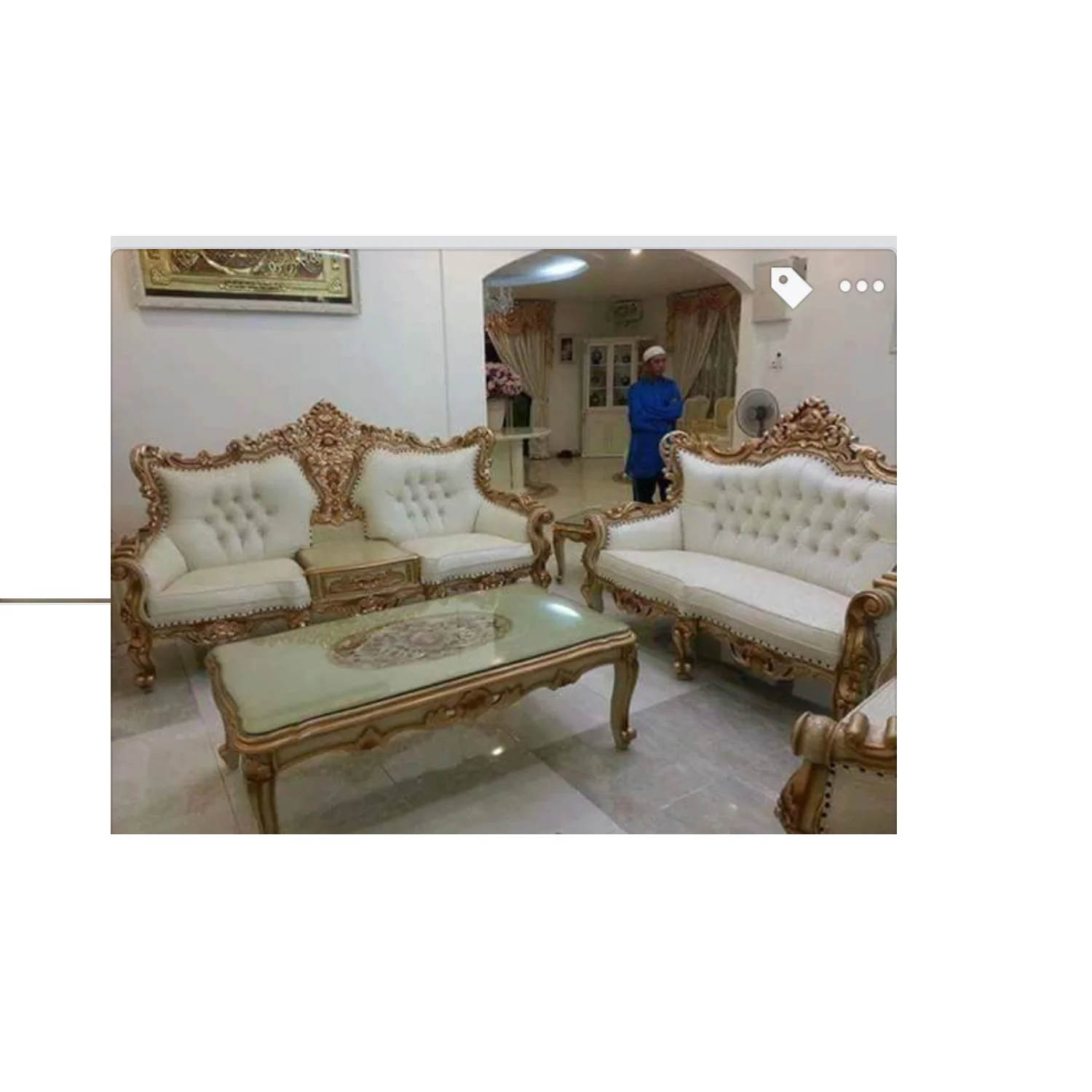 Best Quality Fine gold deco Painted Wooden Hand Carved Sofa Set For Living Room / Hall / Lobby Luxury Design Furniture for sale