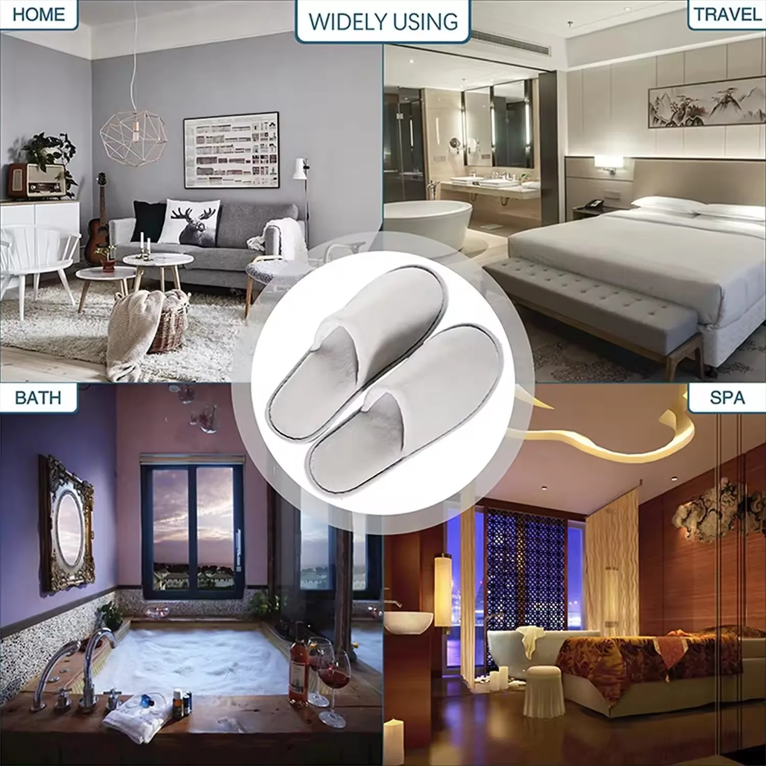 Custom Disposable Hotel Slippers Convenient Jute with Anti-Slip Light-Weight Hard-Wearing Features for Spring Autumn Seasons