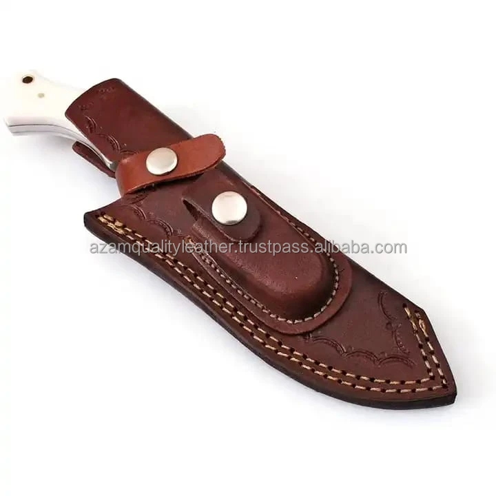 Custom handmade Damascus Hunting knife with leather sheath High quality best for sale hunting knifes