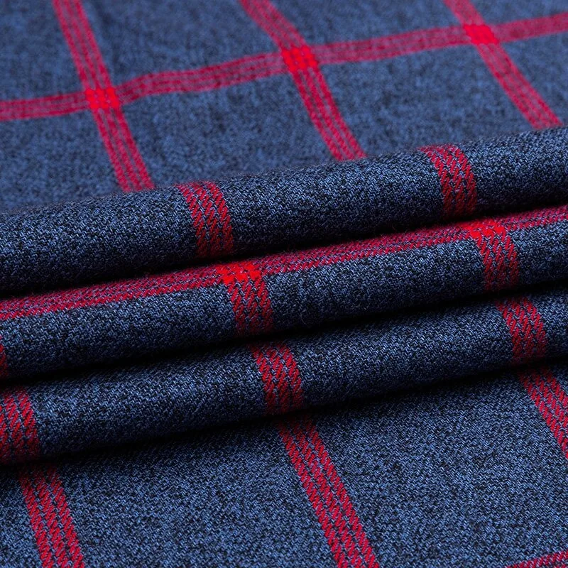 Brand 100%Cotton Checkered Casual shirts for Men Warm Long Sleeve Plaid Shirt Winter soft Striped Male comfortable shirt