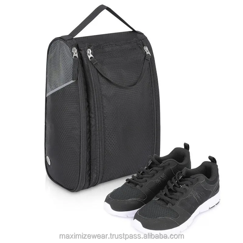 New Arrivals Custom Log Golf Gym Outdoor Shoes Bag With Zipper Breathable Sport Soccer Basketball Shoe Bags