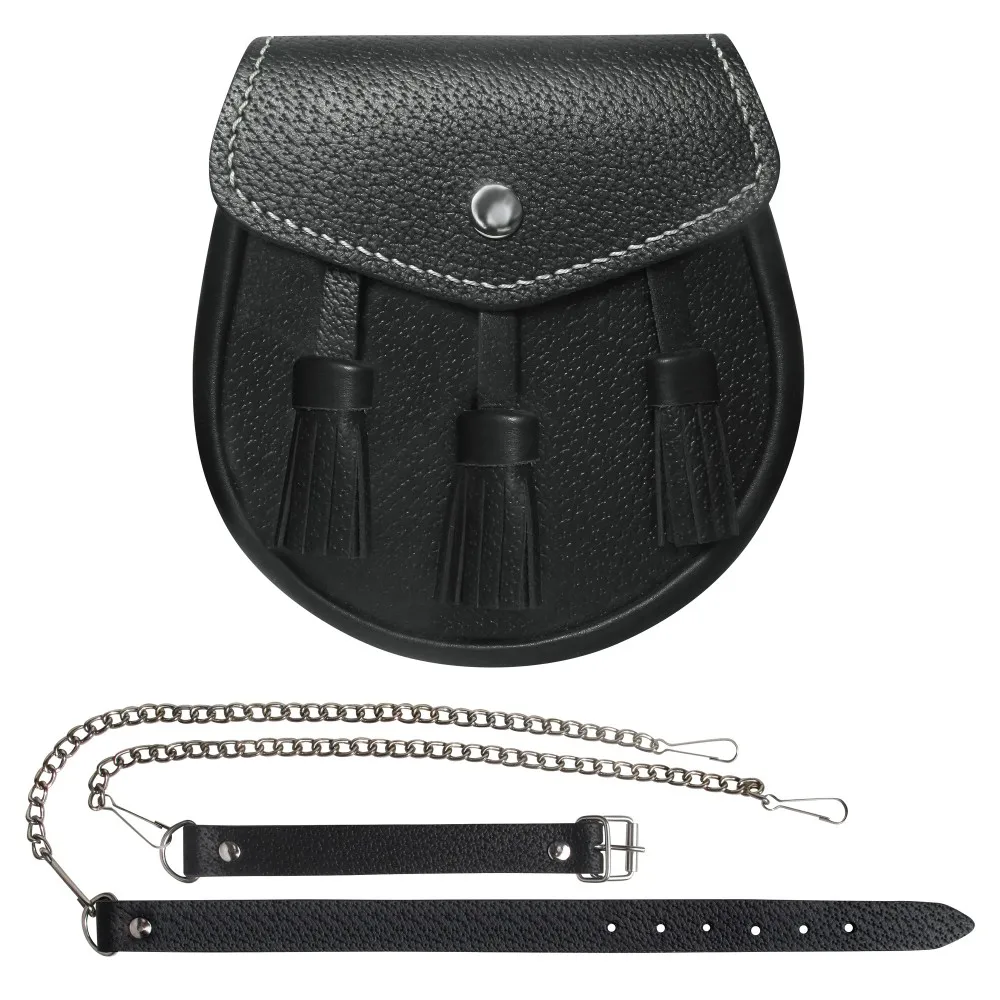 Semi Dress Rabbit Fur Irish Harp Kilt Sporran Pipe Band Uniform Kilt Leather Belt Sporran Bag In Wholesale