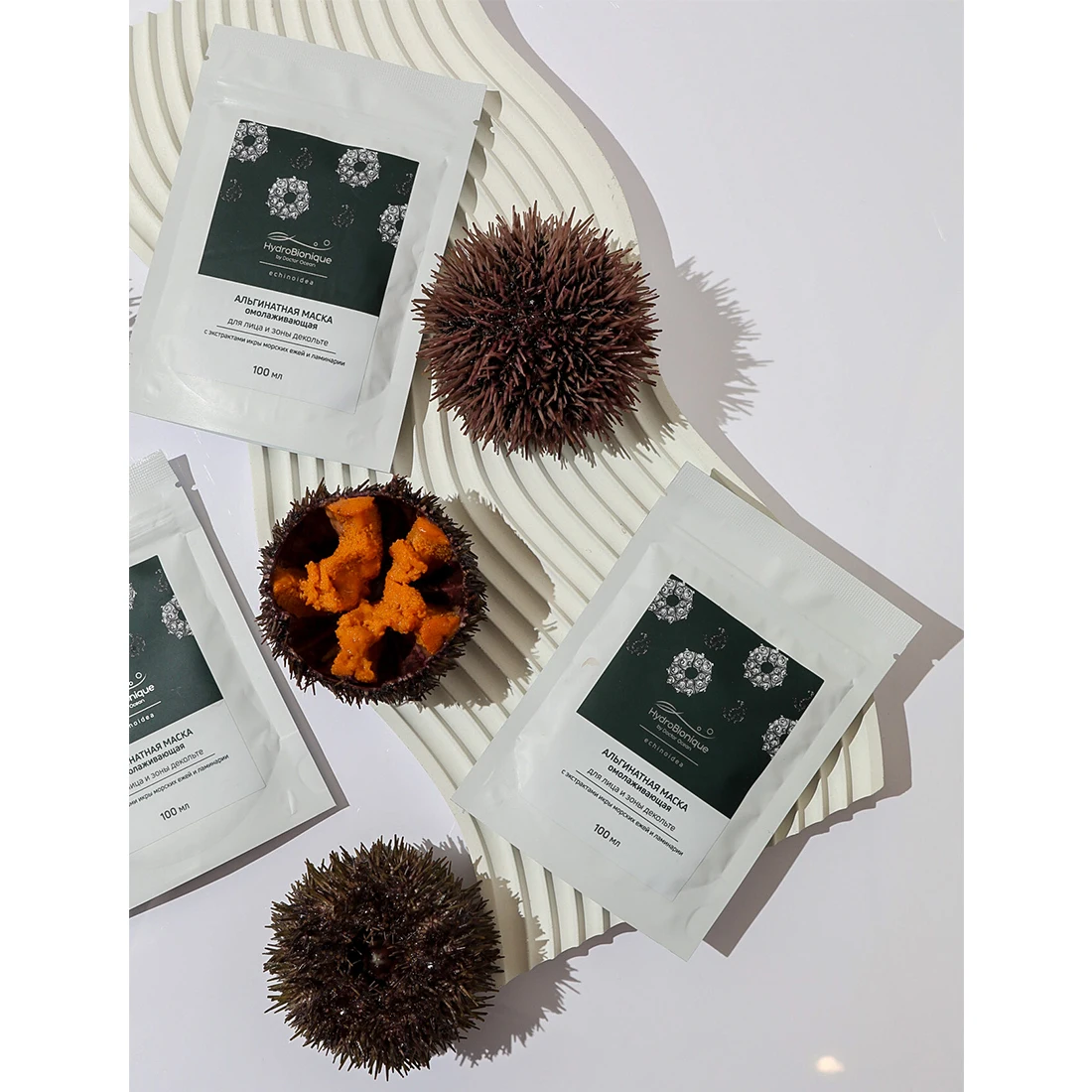 Face & neck care with sea urchin eggs and kelp 100 ml Rejuvenating alginate face and decollete mask for all skin types