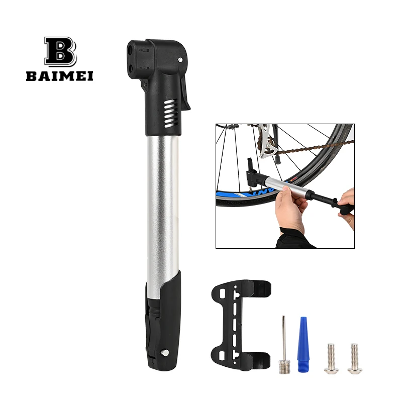 BM High pressure mountain bike aluminum alloy pump road bike manual pump portable mini bicycle pump
