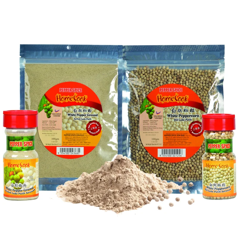 Highest Grade Pure Dried White Pepper Fine Ground Powder 100g White Pepper Extract Spicy Meat Rub Seasoning Powder Spices Herbs