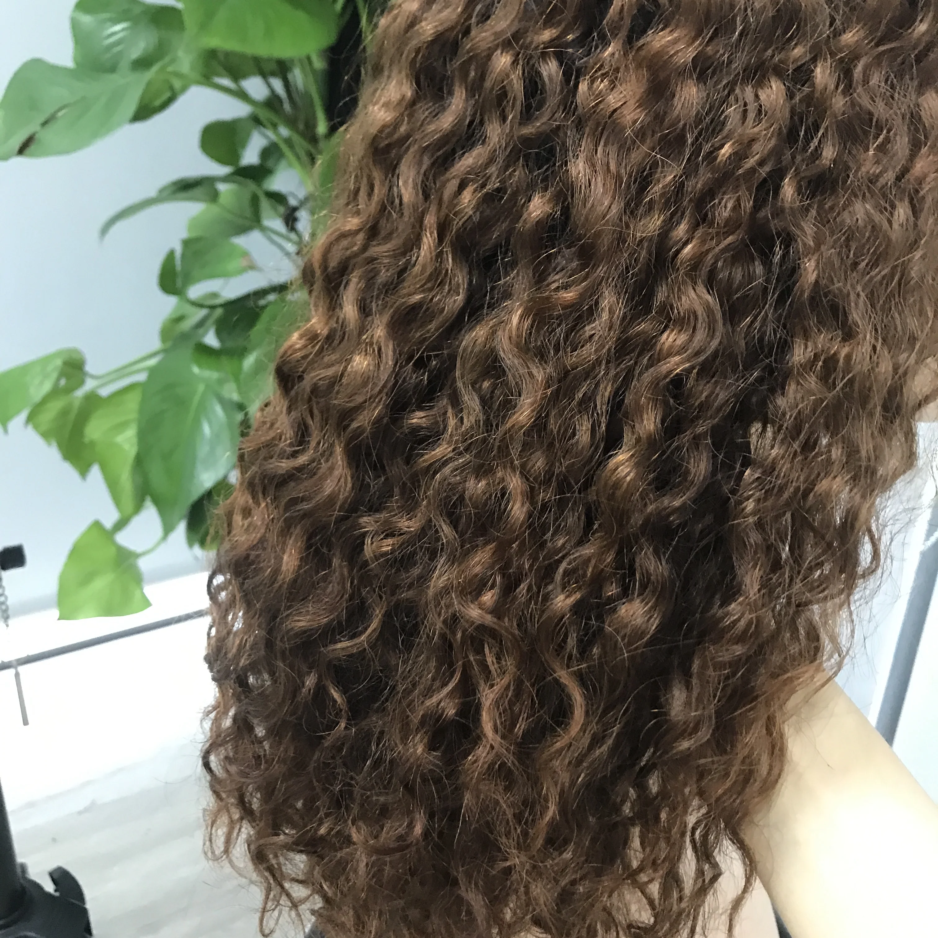 Cuticle Aligned Virgin Double Drawn Human Hair Burmese Curly Lace Front Wig Transparent Lace HD Lace Vietnamese Factory