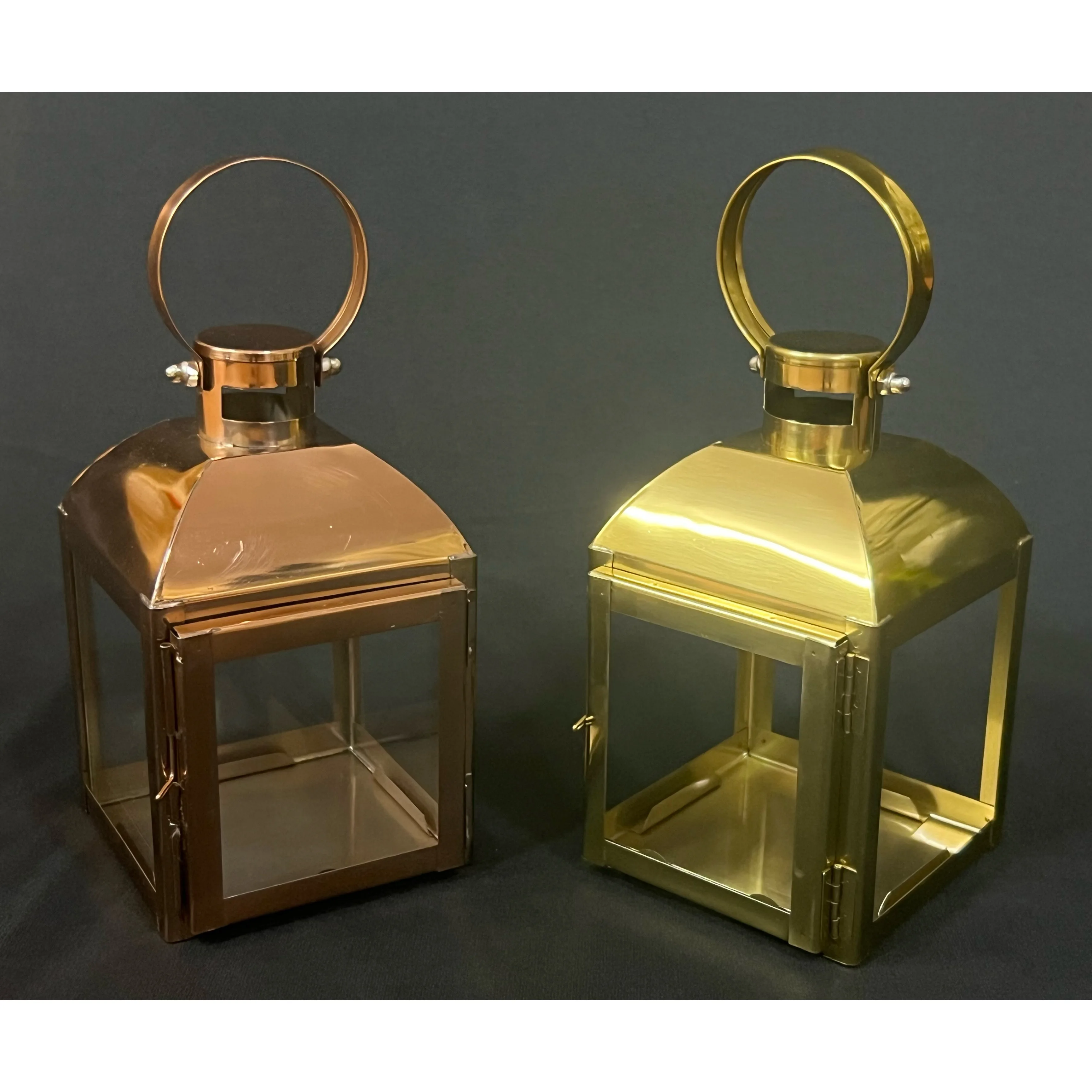 High Quality Shiny Metal Mini Tea Light Candle Lanterns Multiple Designs for Home Decorations as Pillar Holders