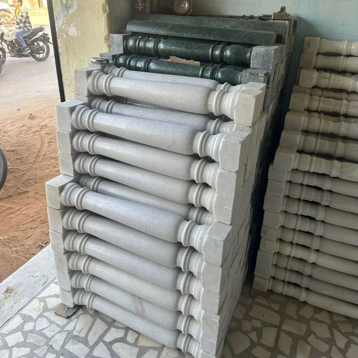 Premium White Marble Pillar for Railing Elegant Support for Outdoor or Indoor Use