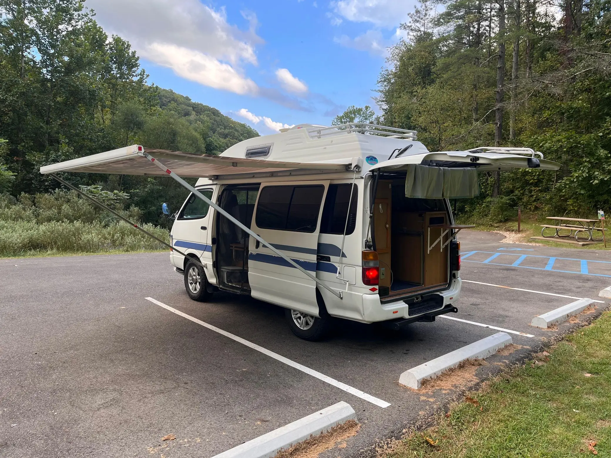 1996 Toyota HiAce Van использованный правый рулевой ручной редуктор гидравлическая система тканевые сиденья задняя камера Mallorca Camper BYD