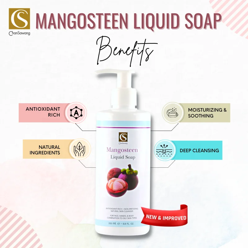 2024 Hot Products Thailand Natural Mangosteen Tamarind Liquid Soap Whitening Moisturizing Cleanser Hands Body Shower Bath Soap