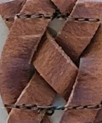 Braided Casual Belt Unique Calfskin Leather With Light Color Veins 100% Made In Italy Stretchy Resistant Belt